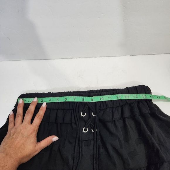 IRO  Carmel 16 W lace up chiffoncriss cross lace  black sheer skirts size 42 - Picture 7 of 13